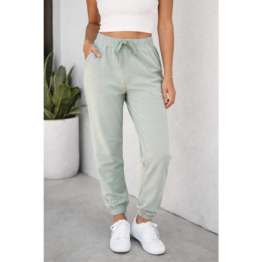 Z By Zella Women Ribbed Jogger Sweatpants Light Green Sage Lounge Pants Size‎ M